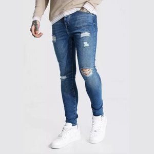 Boohoo Men's Super Skinny Multi Rip Jeans